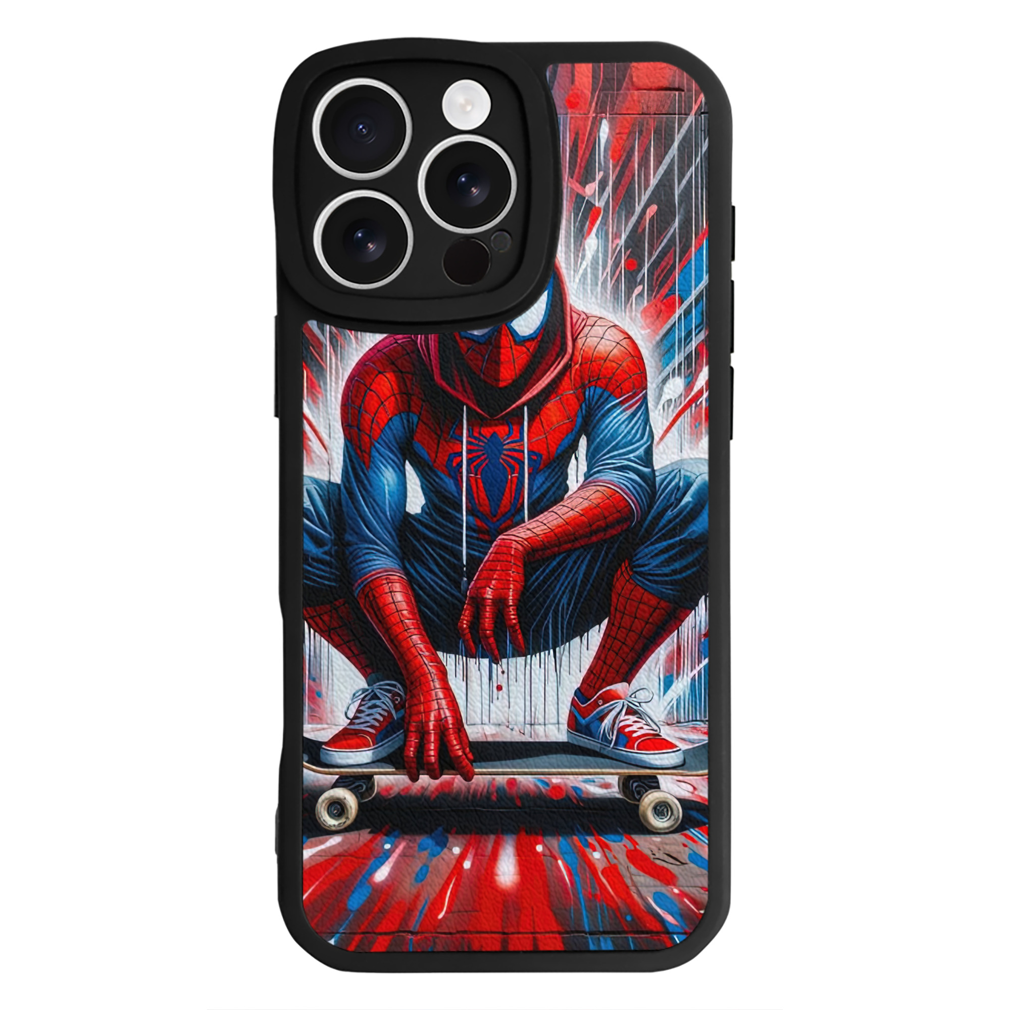 Spider Man スパイダーマン 【iPhone 16シリーズ対応】シリコンスマホケース（レザー調） 材質：シリコン